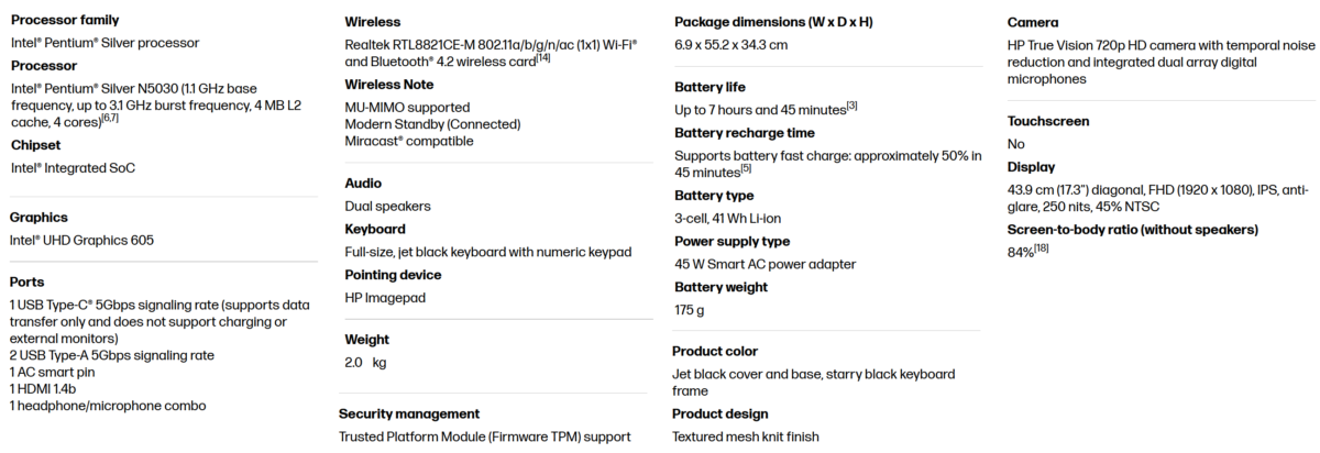 HP 17.3"